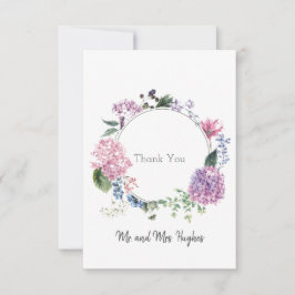 Hydrangea blomkrans bröllop, temat Tack Kort