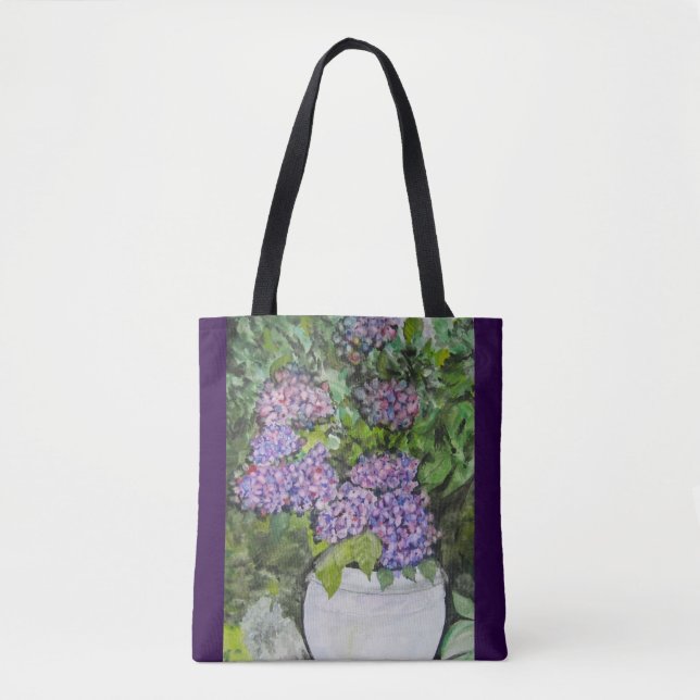 Hydrangea Blomma Handväskan Tygkasse (Framsida)
