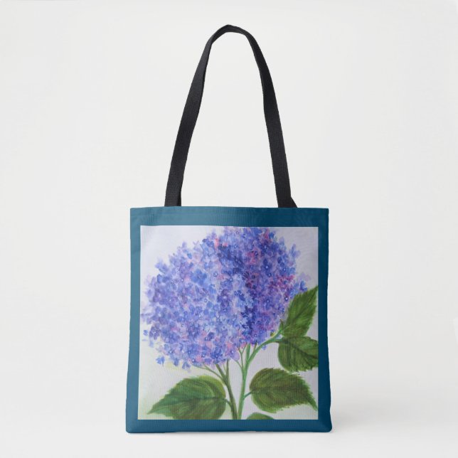 Hydrangea Blomma Varukorg Shopping Tygkasse (Framsida)