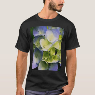 Hydrangea Blommande Botanisk Blå Småblommor T Shirt