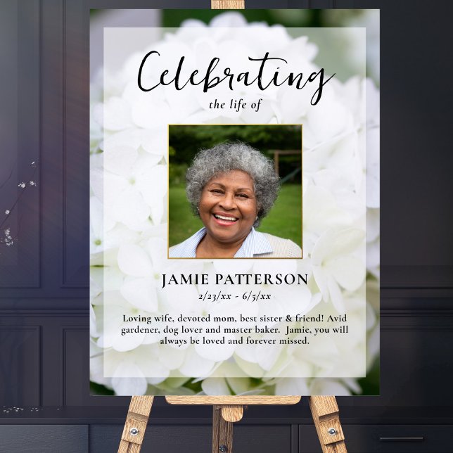 Hydrangea Blommans Liv Firande Foto Begravning Poster (Skapare uppladdad)