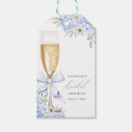 Hydrangea Blommig Bröllopsdusch i Blått Presentetikett