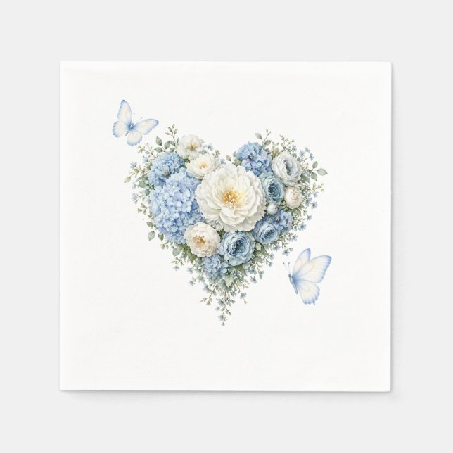 Hydrangea Blommiga Pappersservetter (Framsidan)