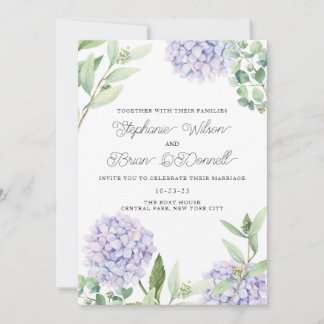 Hydrangea Blommigt Bouquet bröllopsinbjudan Inbjudningar