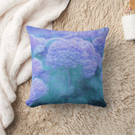 Hydrangea Blommigt Chic Lila Teal Vintage Kudde