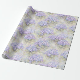 Hydrangea Blommigt Presentpapper | Elegant Blå & L