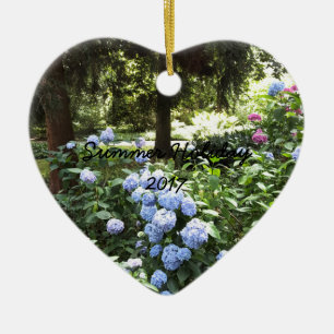 Hydrangea Blommigt Träd Natur Fotografi Julgransprydnad Keramik