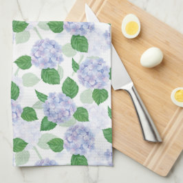 Hydrangea Blommigt Vattenfärg blå Kökshandduk