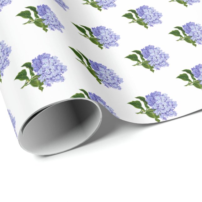 Hydrangea Blommor Botanisk Presentpapper (Rullad Hörn)