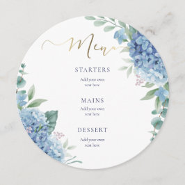 hydrangea Blommor bröllop Menu Meny