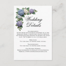 Hydrangea Blommor Bröllopsdetaljkort Tilläggskort