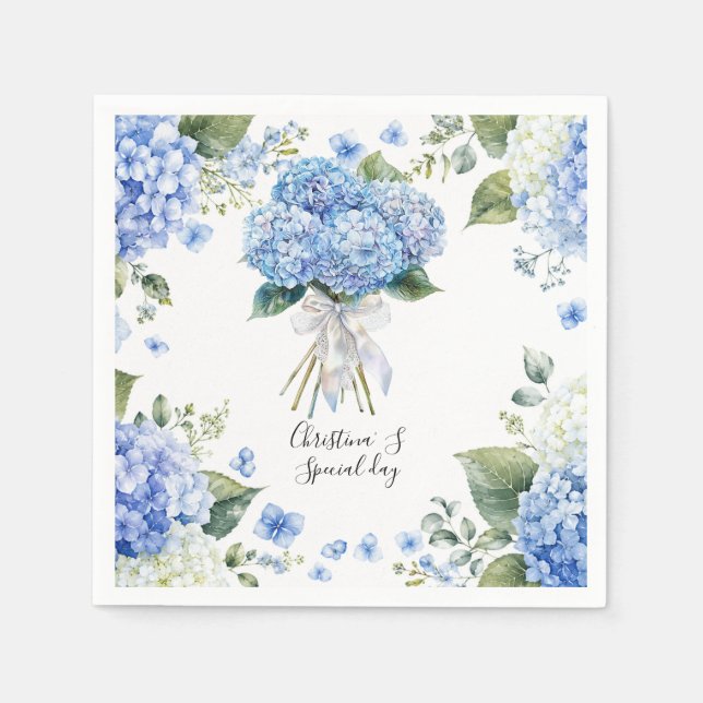 Hydrangea blommor flora blomsterhandlare älskare a pappersservett (Framsidan)