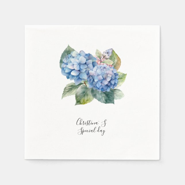 Hydrangea blommor flora blomsterhandlare älskare a pappersservett (Framsidan)