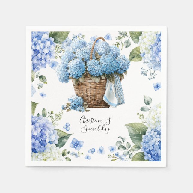 Hydrangea blommor flora blomsterhandlare älskare a pappersservett (Framsidan)