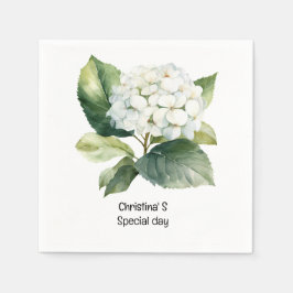 Hydrangea blommor flora florist älskare vattenfärg pappersservett