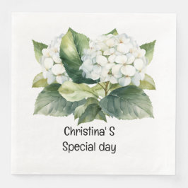 Hydrangea blommor flora florist älskare vattenfärg pappersservett