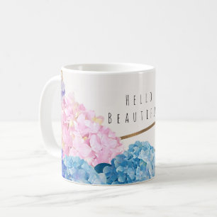 Hydrangea Blommor & Guld Blommig Chic Vår Anpassad Kaffemugg