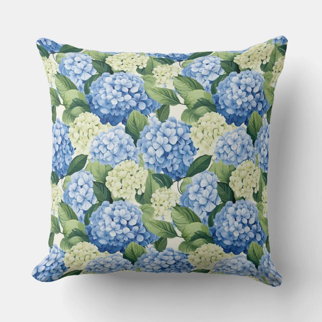 Hydrangea Blommor Kudde (Framsida)