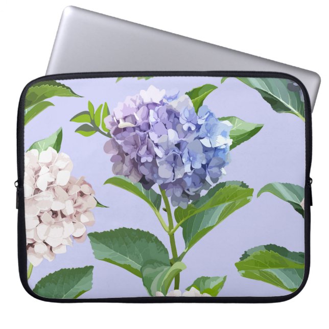 Hydrangea-blommor: multifärgad blommigt struktur. laptop fodral (Framsidan)