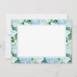 Hydrangea Blommor - platta anteckningskort