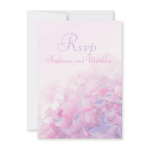 Hydrangea blomsterformell vigsel-RSVP rosa lila