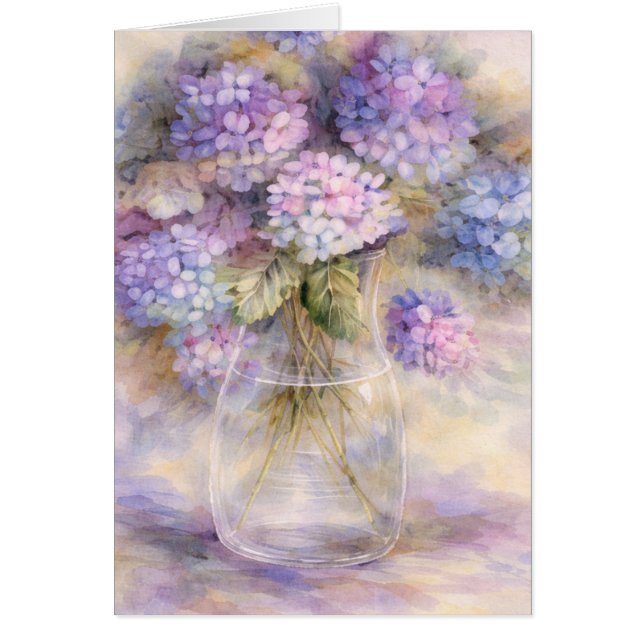 Hydrangea Blomvas Kort | Lyxig Botanisk (Framsidan)