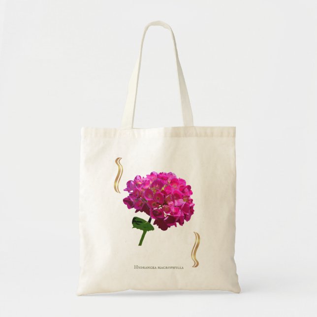 Hydrangea Bloom – Vintage Botanical Fuchsia Tygkasse (Framsidan)