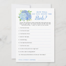 Hydrangea Blue Blommigt Möhippa Game Inbjudningar