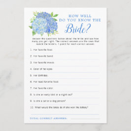 Hydrangea Blue Blommigt Möhippa Game Inbjudningar