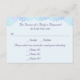 Hydrangea Blue Bröllop Response OSA 3 Entree Kort