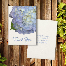 Hydrangea Blue Flower Tack Message Inbjudningar