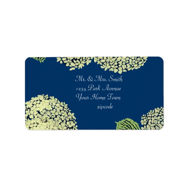 Hydrangea Blueberry Label Adressetikett (Framsidan)