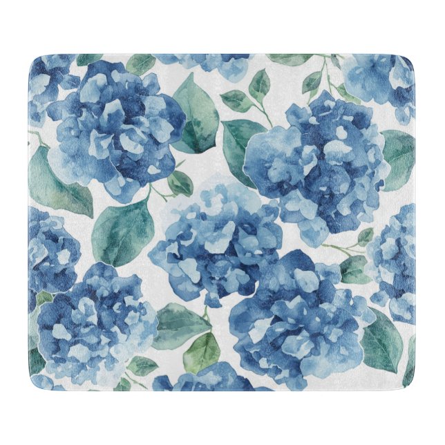 Hydrangea Blues | Akvarellblommor Blommönster (Framsidan)