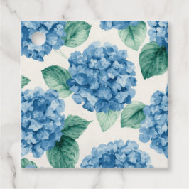 Hydrangea Blues Blommor Vattenfärg Botaniska Blomn Gåvor Etiketter