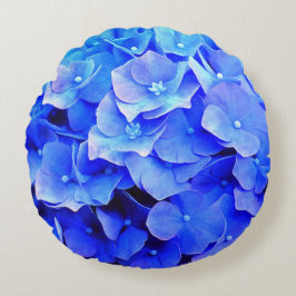 Hydrangea Blues Rund Kudde