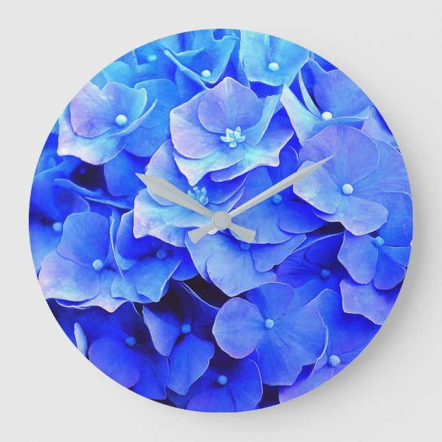 Hydrangea Blues Stor Klocka (Framsida)