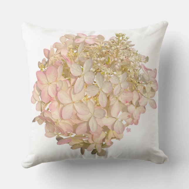 Hydrangea - Blush - Throw Pillow Kudde (Baksida)