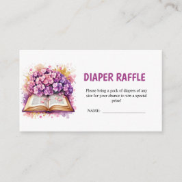 Hydrangea Bok Theme Diaper Raffle Tilläggskort