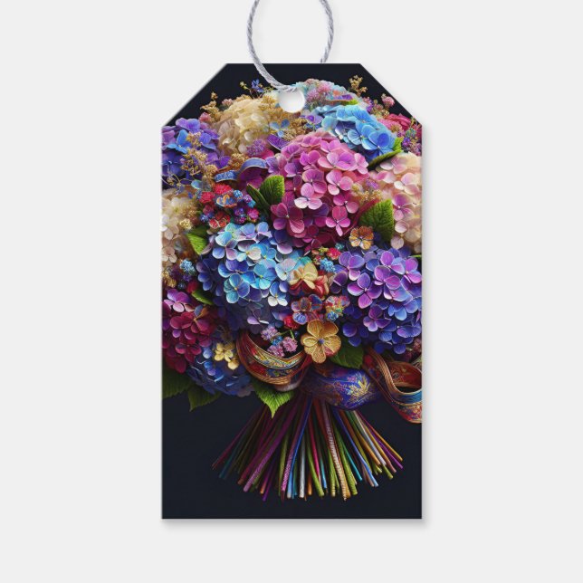 Hydrangea bouquet, av Natasha Us Presentetikett (Framsidan)