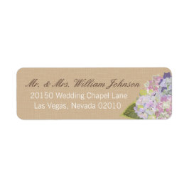 Hydrangea Bouquet Bröllop-etikett Returadress Etikett