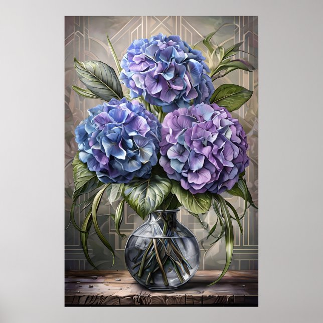 Hydrangea Bouquet Poster - Blommigt still Life (Framsidan)