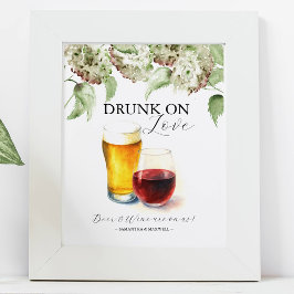 Hydrangea Bröllaksdekoration Öppen Bar-skyltar Poster