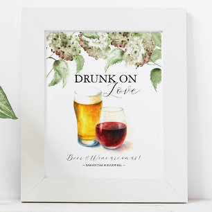 Hydrangea Bröllaksdekoration Öppen Bar-skyltar Poster