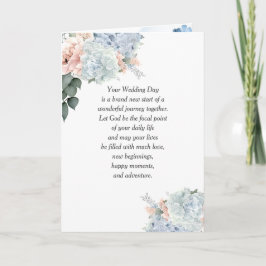 Hydrangea Bröllop med Religiösa Text Kort