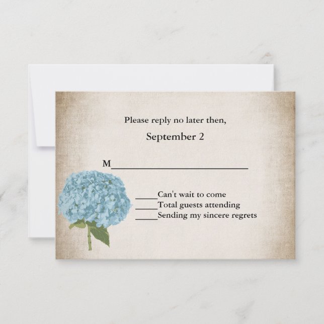 Hydrangea-Bröllop OSA-kort för Chic OSA Kort (Framsida)