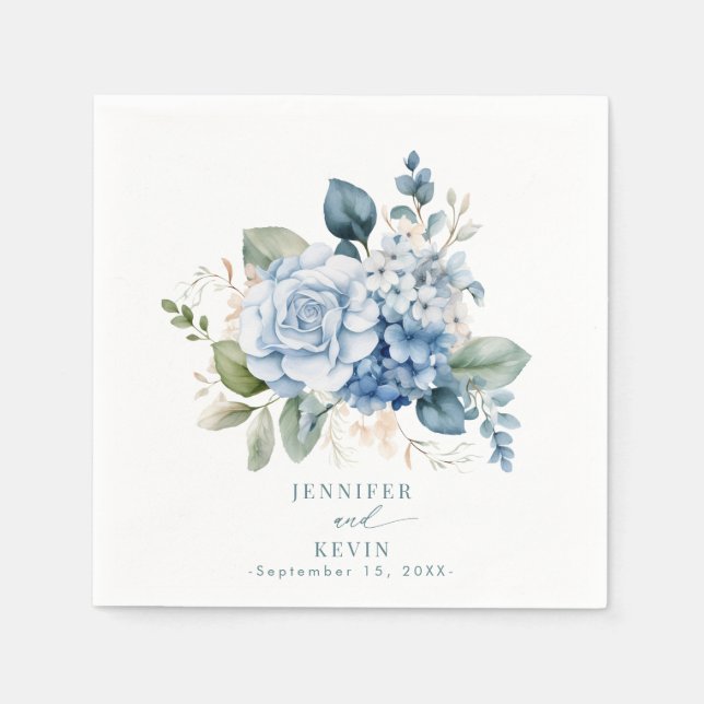 Hydrangea Bröllop Pappersservett (Framsidan)