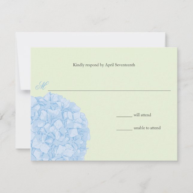 Hydrangea Bröllop Response OSA Kort (Framsida)