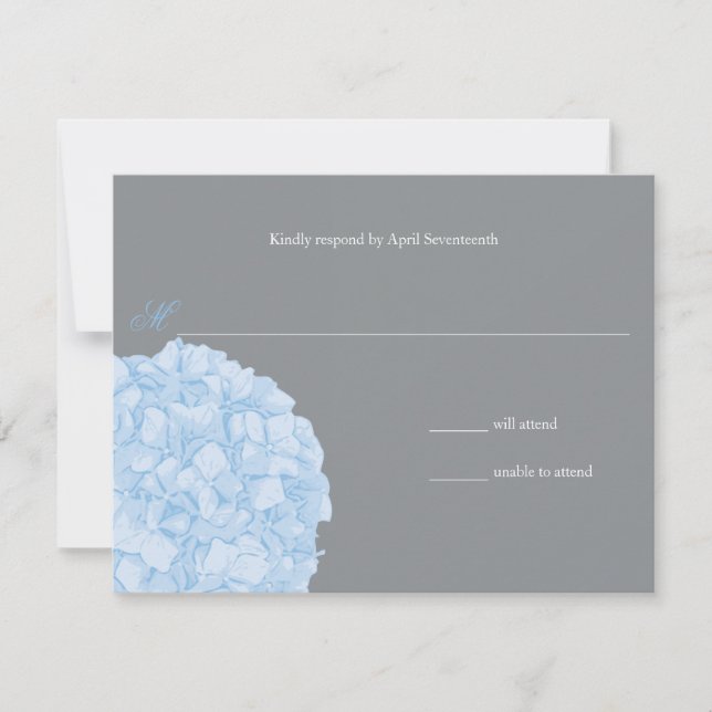 Hydrangea Bröllop Response OSA Kort (Framsida)