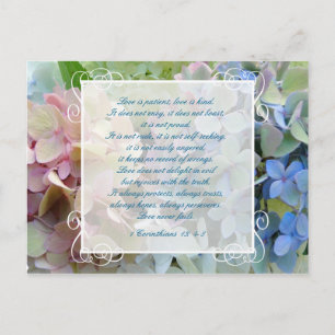 Hydrangea Bröllop spara datum Postcard Scripture Meddelande Vykort