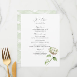 Hydrangea Bröllopsbord Dekoration | Meny